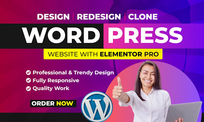 be your elementor pro expert for design, redesign,wordpress website