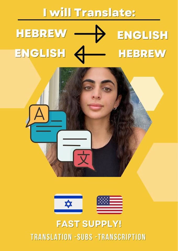 Translate from hebrew to english and vice versa in two days by Solzada