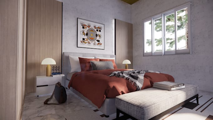 Model 3d interior design and realistic rendering by Aora3d | Fiverr