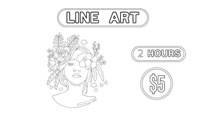 draw minimalist outline, sketch portrait and line art of any product