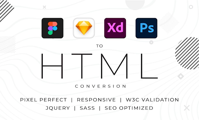 Convert figma to html css bootstrap, psd to html, figma to react ...