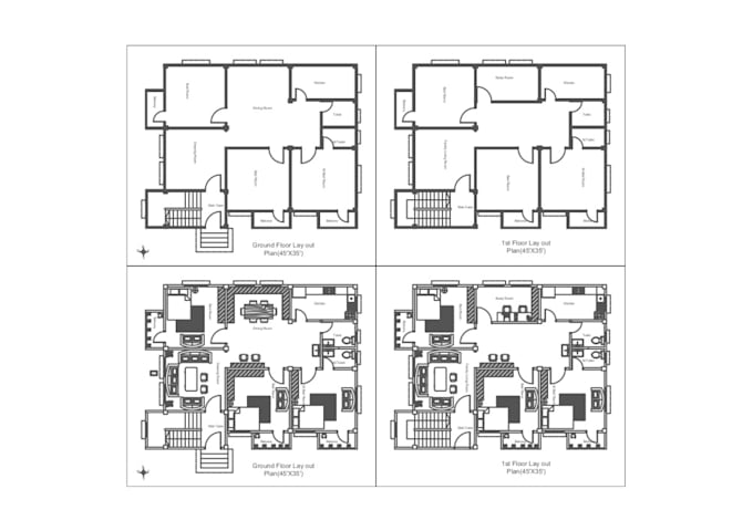 Draw architectural 2d floor plan in autocad by Anaytullahkh307 | Fiverr