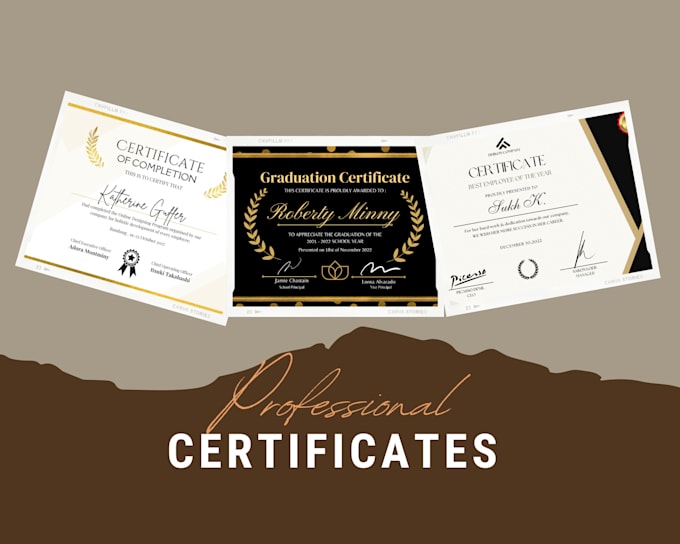 design professional award certificates