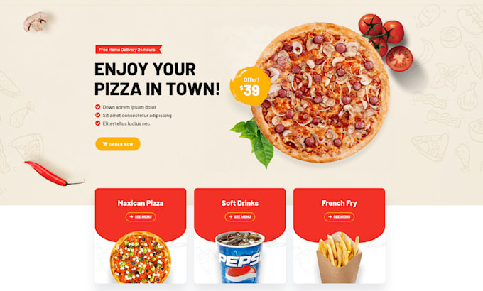 create wordpress restaurant shop design ecommerce food website