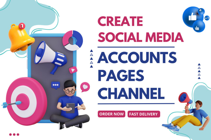Create and set up facebook pages instagram youtube and all social
