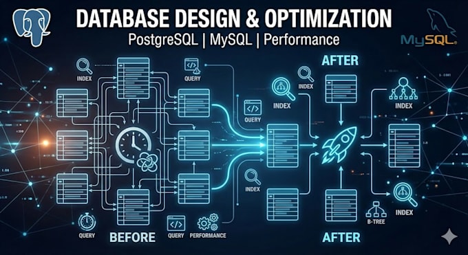 design and optimize your postgresql or mysql database
