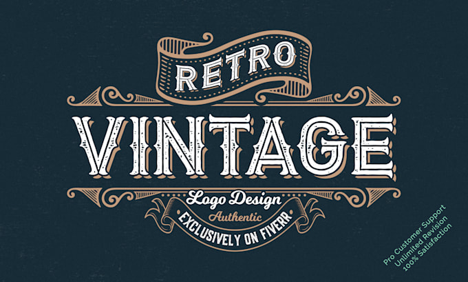 do hand drawn retro vintage logo design