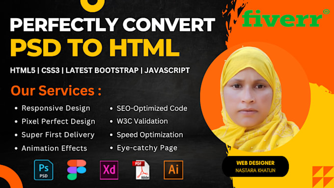 Do perfectly convert psd to html,css and responsive design by Webdev ...