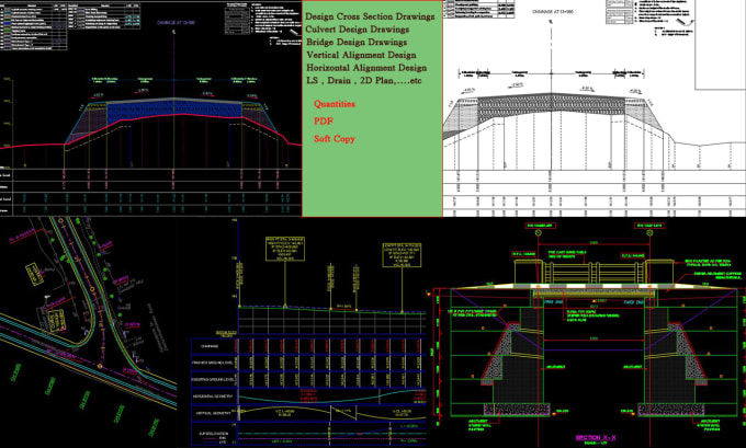 Draw road cross sections, culvert drawings, 2d autocad plan by J_saman ...
