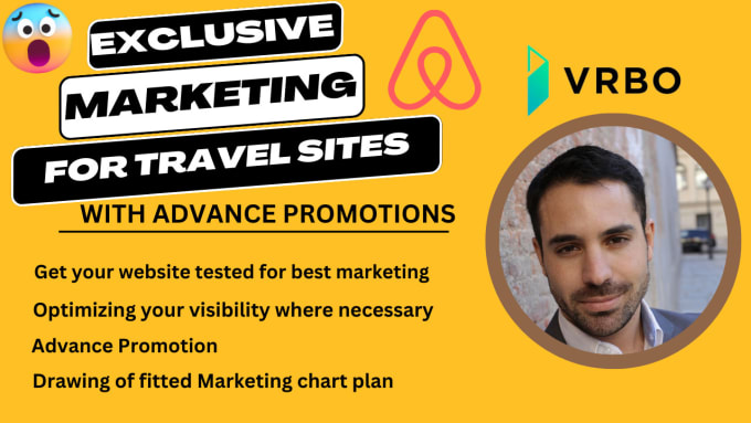 I will boost airbnb, booking, vrbo listing awareness by running marketing, promotion