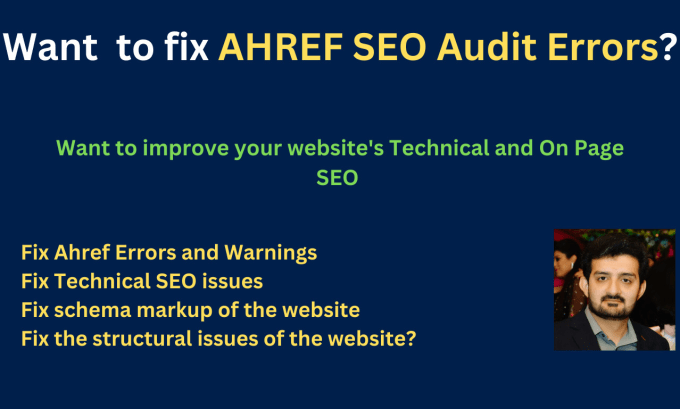 fix ahref seo issues of the website and optimize the website