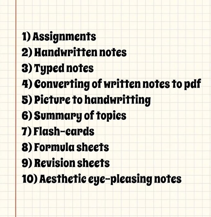 Write handwritten or digital notes assignments for you by