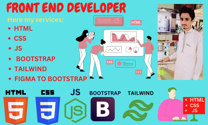 Be your front end developer psd to html bootstrap tailwind by ...