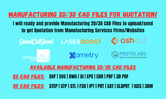 do dxf step cad file to get quote by manufacturer