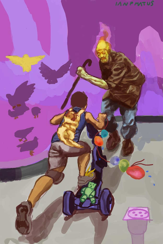 Illustrate a full colored image by Ianpardo | Fiverr