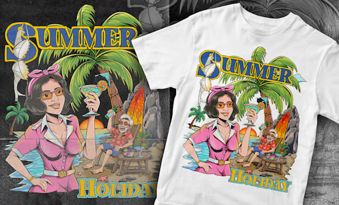 draw awesome design tshirt screen printing for merchandise