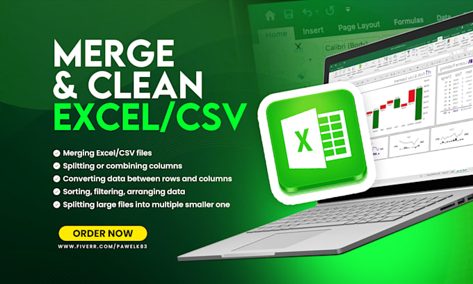 merge and clean excel or CSV files with data transformation