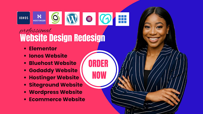 build wordpress elementor website on ionos hostinger bluehost siteground godaddy