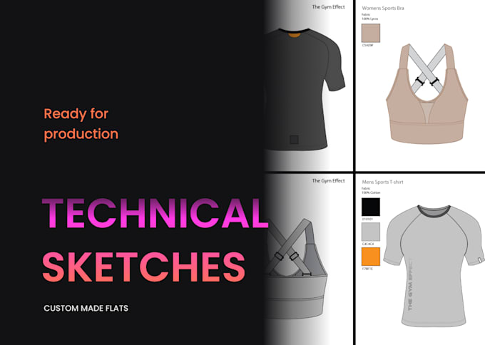 do professional sketches for tech pack