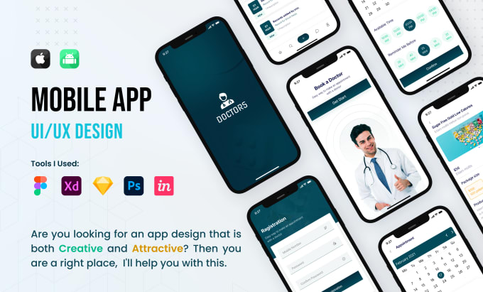 I will design UI UX for mobile app with figma, xd for ios or android