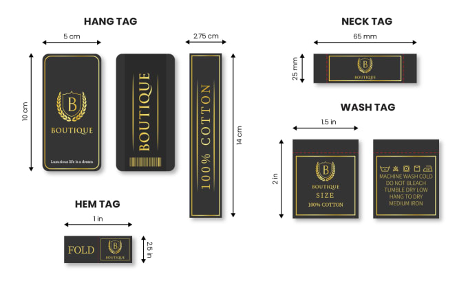 Do luxury clothing tags, hang tag, neck tag and label design by ...