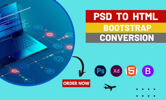 Convert design psd to html responsive website using html css by ...