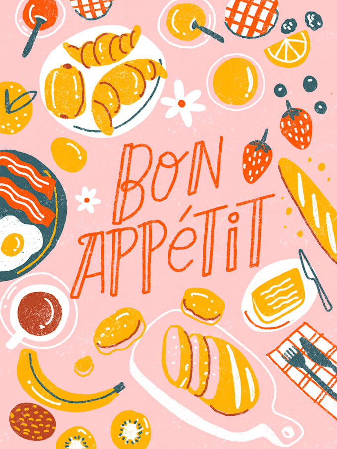 draw you a unique food illustration