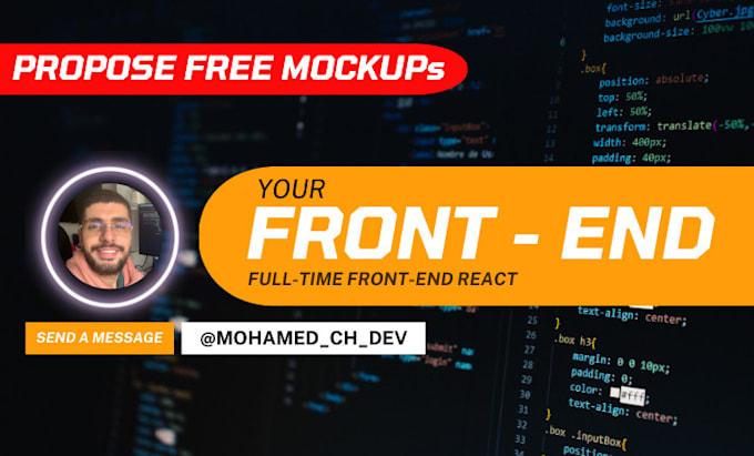 Be your front end web developer and free ui ux design by Mohamed_ch_dev ...