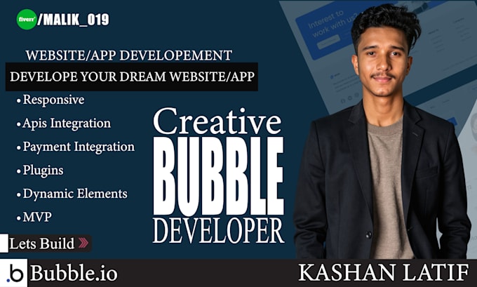 develop your website or app in bubble io