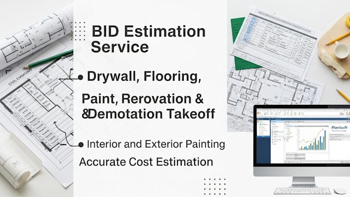 do flooring, drywall, and paint takeoffs for your bid