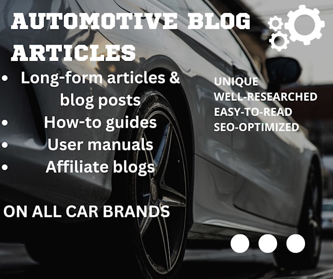 write car articles and blogs for your automotive website