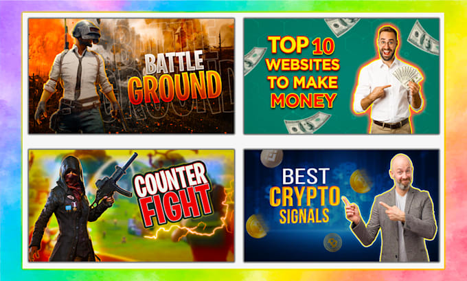 Do attractive clickbait youtube thumbnail design for you by Kainat23 ...