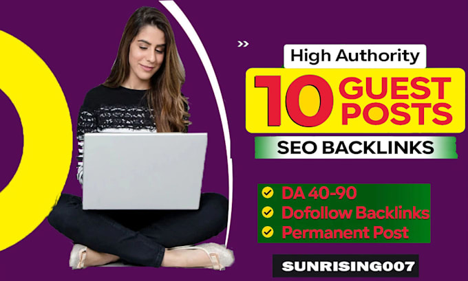 publish 10 guest post SEO backlinks high authority link building