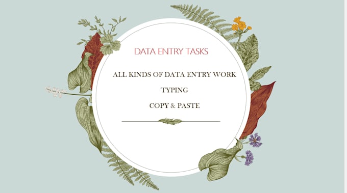 Do accurate data entry, typing and copy paste tasks by Arunaj22 | Fiverr