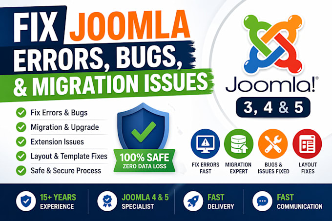 fix joomla errors, bugs and critical issues fast