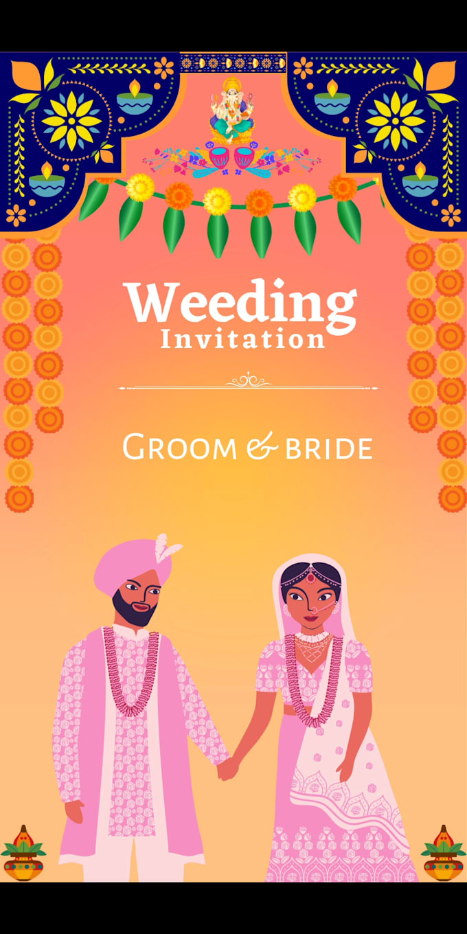 Here i created a indian wedding invitation video from canva by