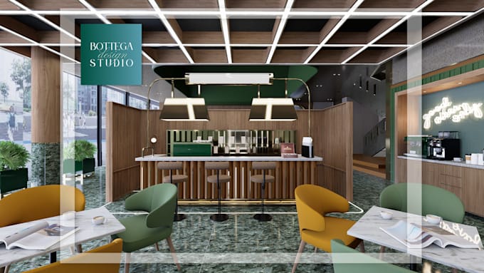 design and render cafes, restaurants and retail interiors