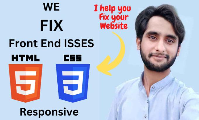 Fix html, css and responsive issues by Muhammadawai123 | Fiverr image.