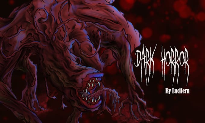 create horror art, dark monsters and creatures illustrations