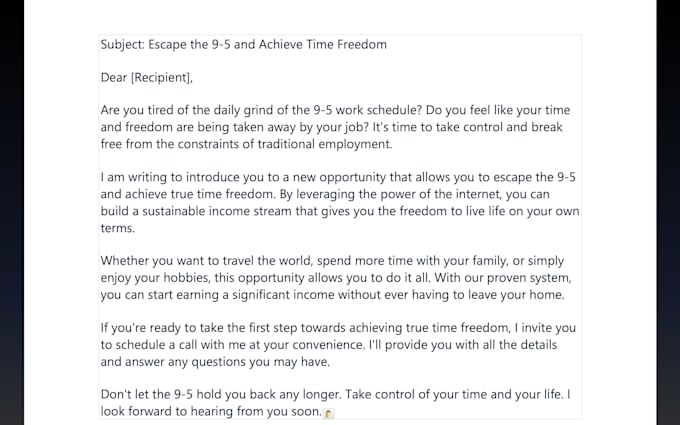 Write profitable and persuasive email content that skyrockets