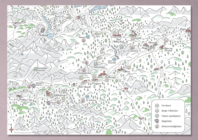 illustrate a gorgeous vector illustration map