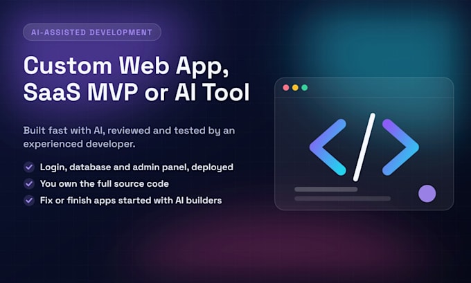 build your custom web app, saas mvp or ai tool using claude code