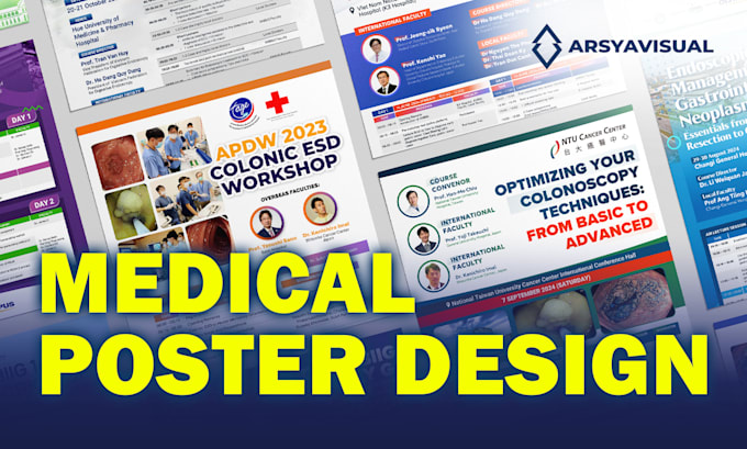 do poster design for medical healthcare event  conferences, workshop