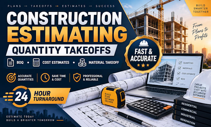 provide detailed cost estimation and material takeoff for construction project