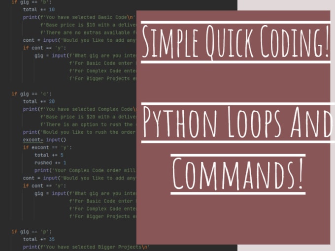 Code simple python code by Drawingismyther | Fiverr