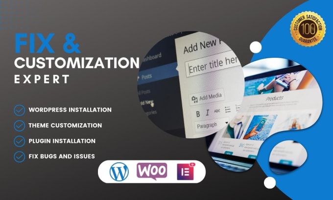 redesign wordpress website, customize website, fix issues