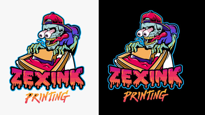 design trippy psychedelic style logo