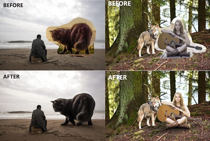 do adobe photoshop editing, add, remove people, resize image
