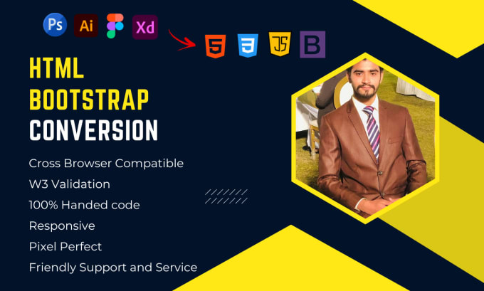 Convert psd to html figma to html xd to html css bootstrap5 responsive ...