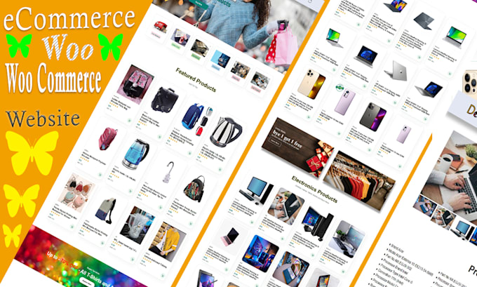 create professional ecommerce website, wordpress website, online store